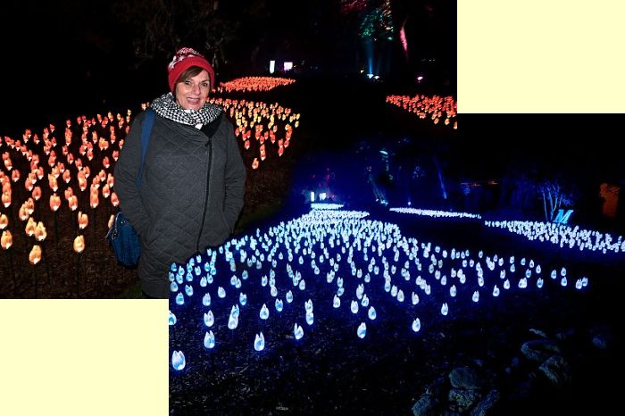 Patty at Descanso's Forest of Light