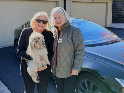 Patty, GiGi, & Ellen in front of her garage