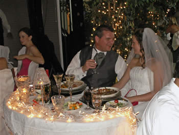 Matt & Julie eating their first married food