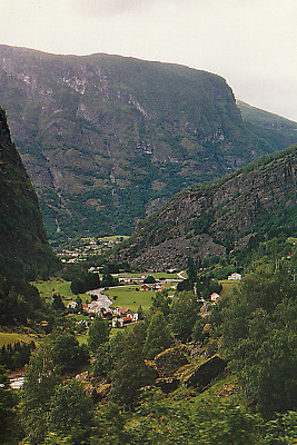 Flaam Valley from Kjosfossen Waterfall