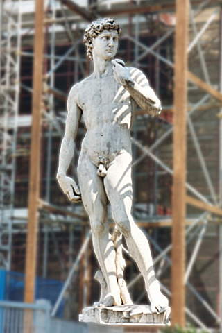 Statue of David w/construction