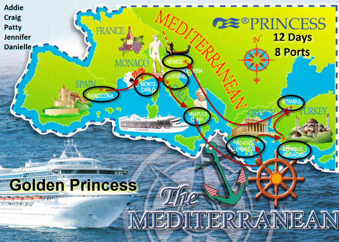 Map of Mediterranean Cruise
