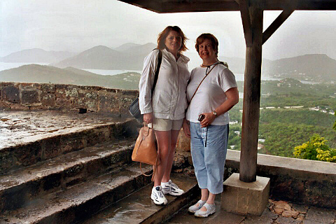 Patty & Ellen at Blackbeard's Castle overlook, St. Thomas