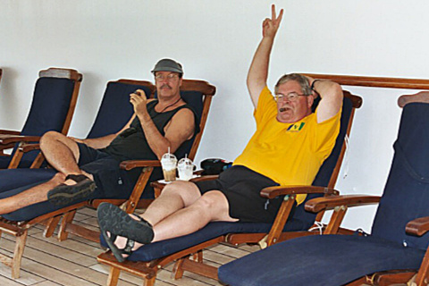 Mike & Harry relaxing on Deck 7