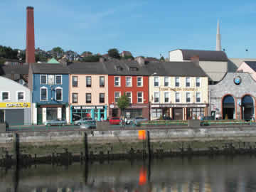 Houses and shops along the River Lee