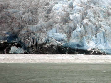 closeup of the Amalia Glacier