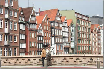 Hamburg houses on the canal