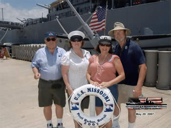 Harry, Ellen, Patty, Craig at USS Missouri