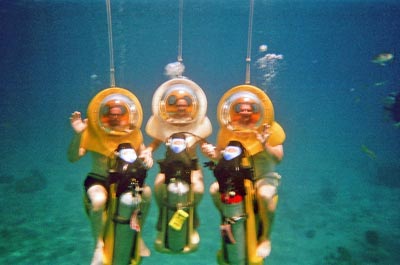 Craig, Julie, Matt underwater