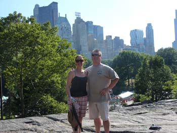 Julie & Matt at the southern end of Central Park