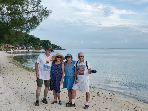 the gang on Matira Beach