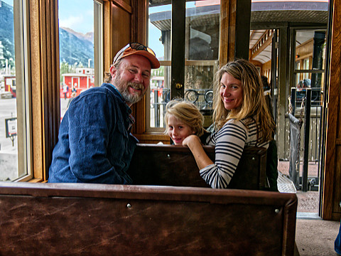 CJ family on Skagway train