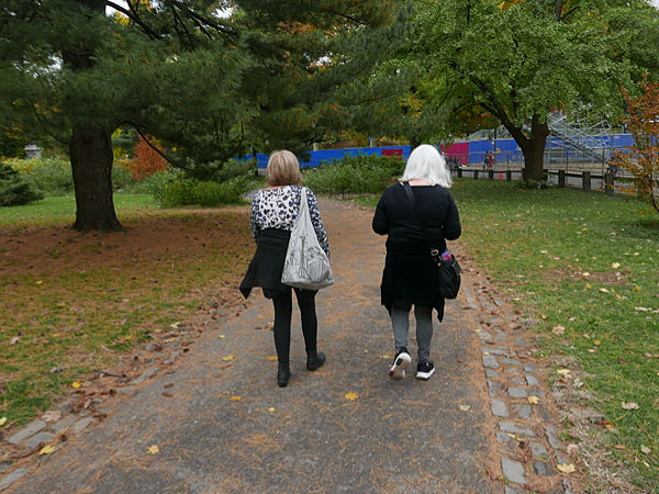 Patty & Ellen walking in Central Park
