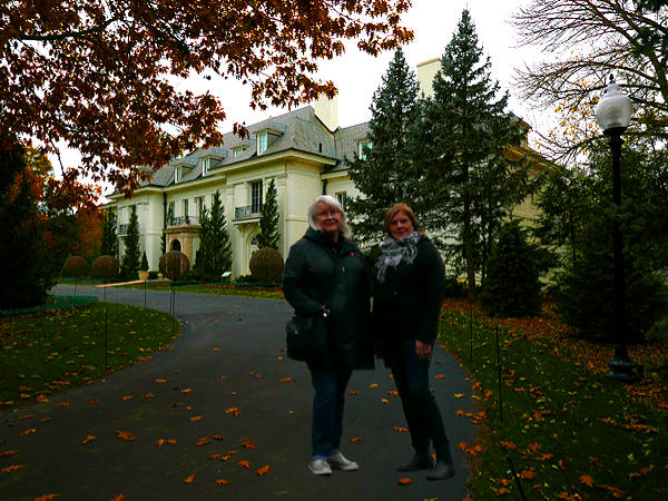Ellen & Patty at the Lilly mansion