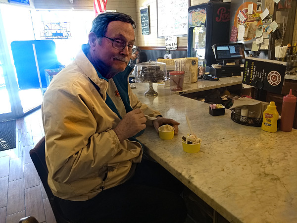 Craig in Marino's Mob Ice Cream Parlor, Prescott, AZ