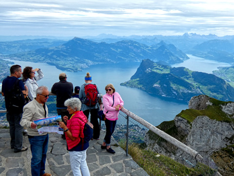 Patty - and others - overlooking Lake Luzern