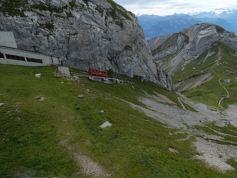 Arrival of the world's steepest cog railway