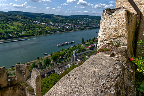 courtyard view of the Rhine River from the cannons