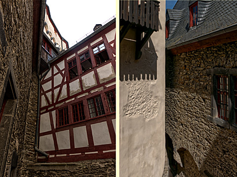 inner courtyard, showing all major build additions over the centuries