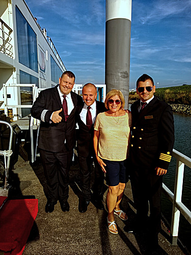Patty with the Captain & the Housekeeping and Entertainment Director