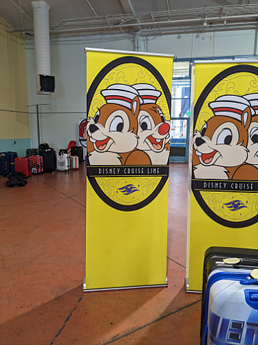 Chip & Dale at the disembarking baggage area